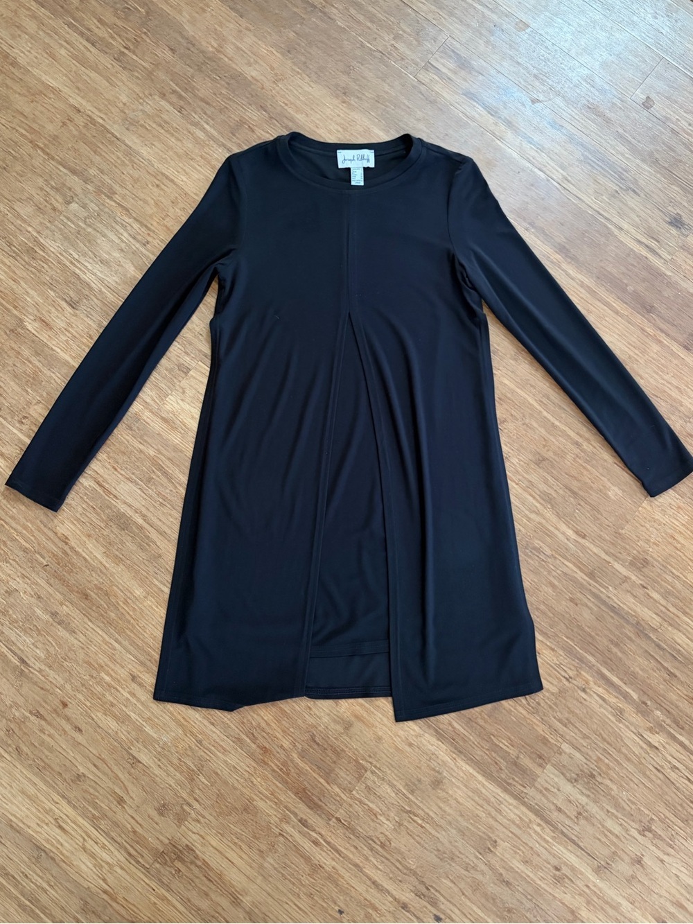 Joseph Ribkoff Front Split Silky Knit Tunic Top Black Tunic Dress, Sz 4